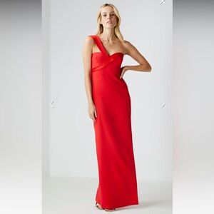BCBGMaxAzria Strapless Red Gown